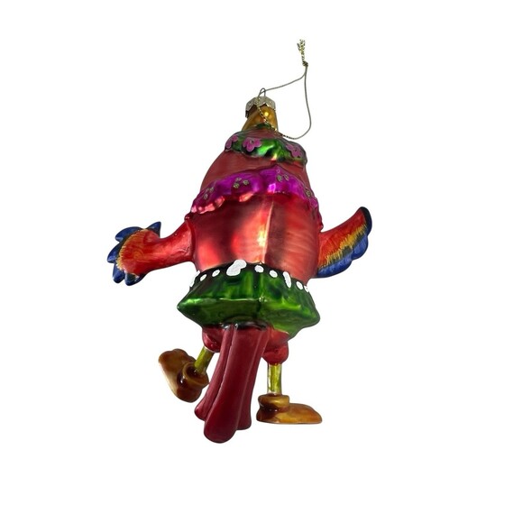 5" Hand Blown Glass Parrot Christmas Ornament - RARE - Colorful Holiday Decor - Picture 10 of 10